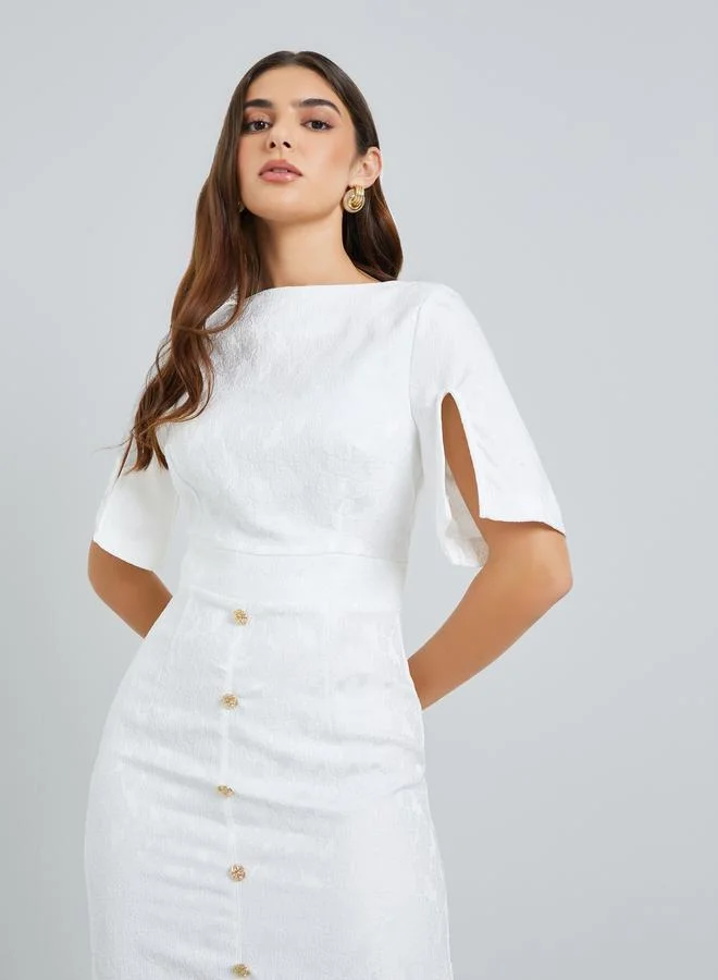 ستايلي فستان ميدي نسائي ضيق بأزرار